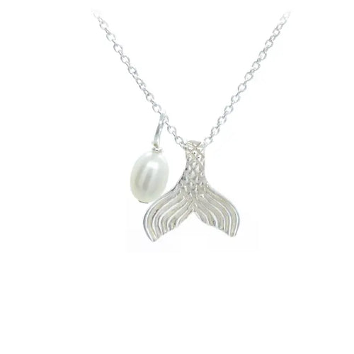 Sunshine & Saltwater Mermaid Tail Necklace - Sterling Silver