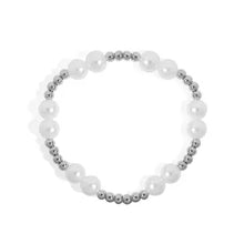 18K Gold Pvd 8mm Kiska Glass Pearl Stretch Bracelet