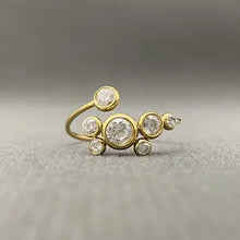 Colored Zirocn Inlaid Ring - 18k Gold Plated
