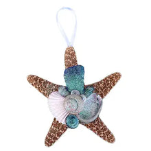 Sugar Starfish Collage Ornament - Light Blue