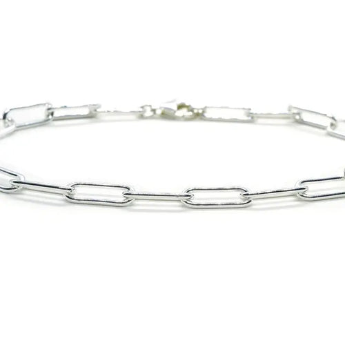Large Paper Clip Bracelet - Sterling Silver
