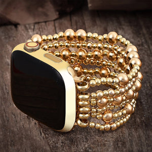 Golden Demure Stretch Apple Watch Strap