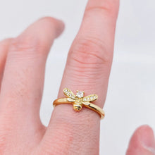 Cubic Zirconia Bee Ring - Adjustable