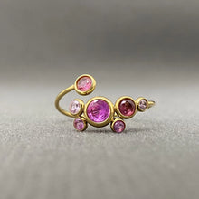 Colored Zirocn Inlaid Ring - 18k Gold Plated