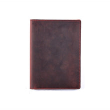 Genuine Leather Passport Holder Case - Red