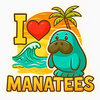 I Love Manatees Sticker
