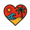 Beach Heart Sticker
