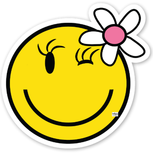 Girl Smiley Face Bumper Sticker