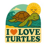 I love turtles Sticker