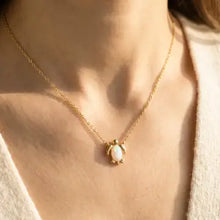 Small Pearl Turtle Pendant Necklace