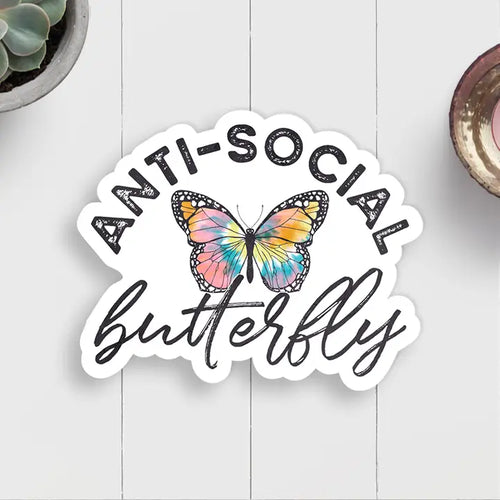 Anti-Social Butterfly Vinyl Sticker