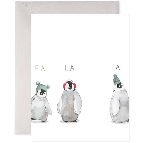 Cozy Penguins - Holiday Christmas Greeting Card