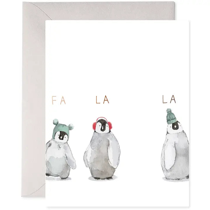 Cozy Penguins - Holiday Christmas Greeting Card