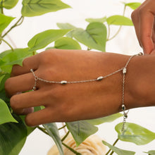 18K Gold PVD Stainless Steel Statement Bead Hand Chain - Stainless