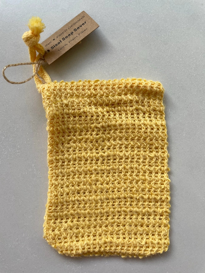 Sisal Soap Saver Bag - Yellow