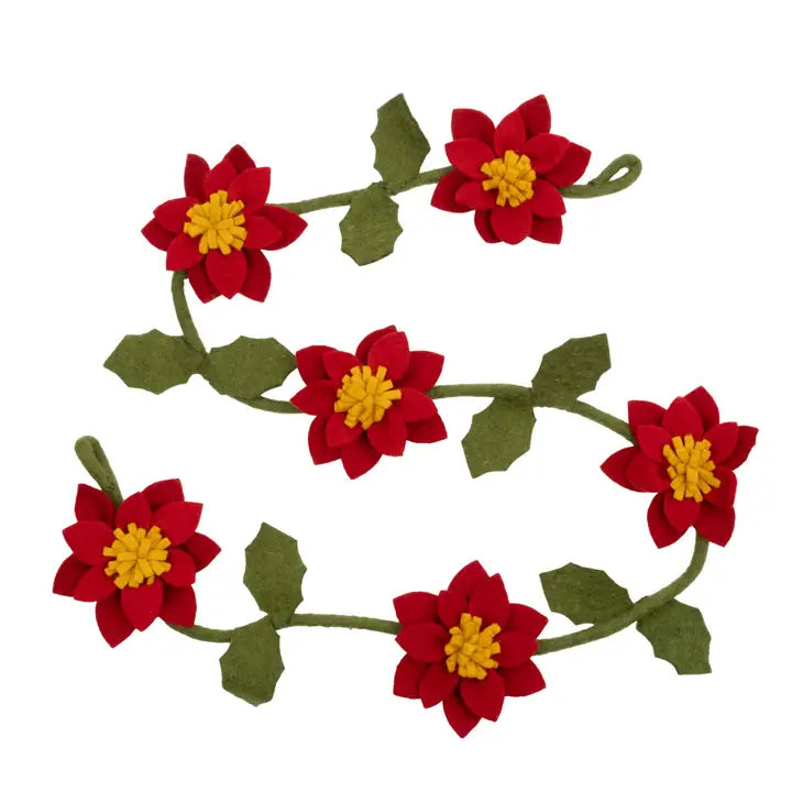 Christmas Garland - Poinsettia Red