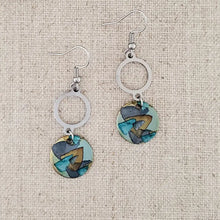 Alcohol Ink Stainless Steel Open Double Circle Earrings