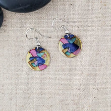 Alcohol Ink Stainless Steel Small Circle Earrings