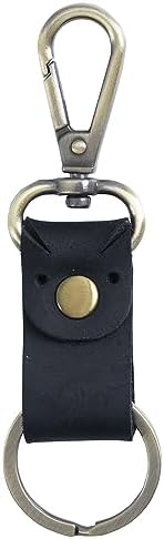 Genuine Leather Keychain - Black
