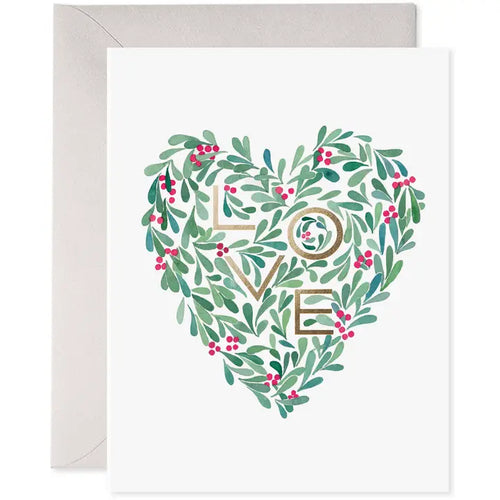 Holly Heart - Holiday Christmas Greeting Card