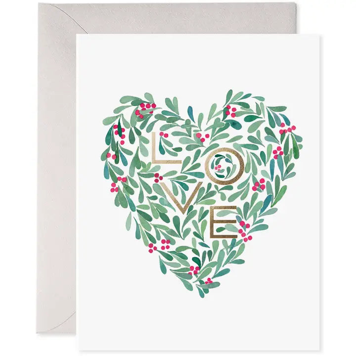 Holly Heart - Holiday Christmas Greeting Card