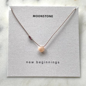 Peach Moonstone and Garnet Necklace - New Beginnings