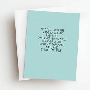 Sugar and Spice Girls Funny Everyday Greeting Card