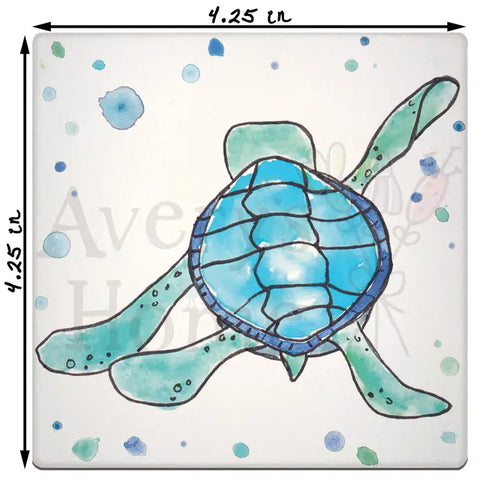 Water Absorbent Stone Coaster - Sea Turtle 1
