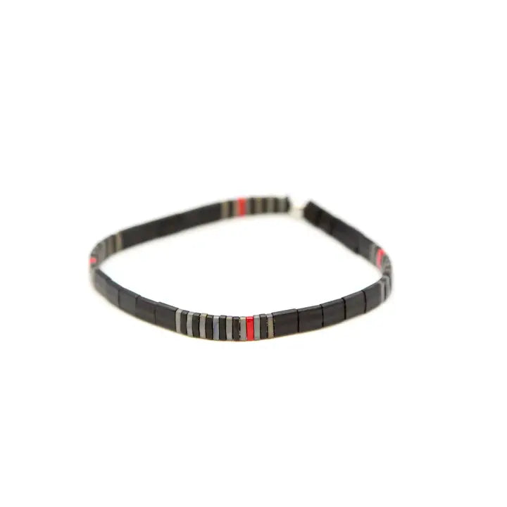 Tila Bead Bracelet - Firefighter Black - LG