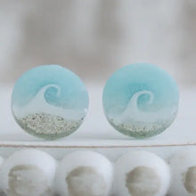 Custom Sand Wave Earring Stud - Slate