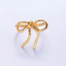 24K Gold Filled Ribbon Bow Minimalist Ring in Gold & Silver