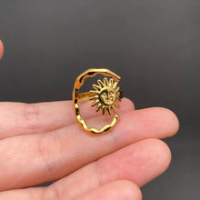Sun and Moon Ring - 18k Gold Plated
