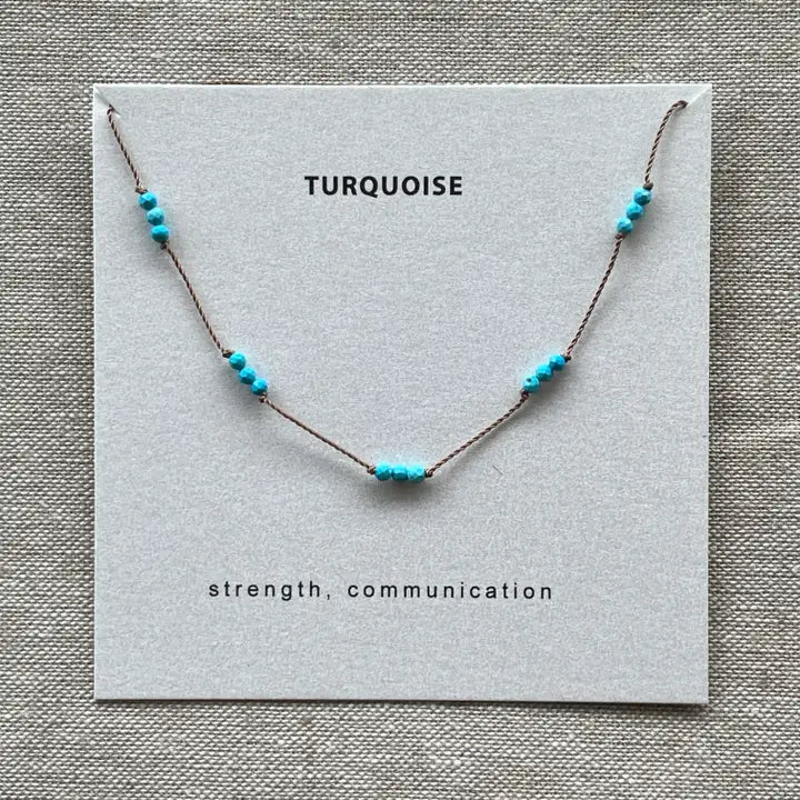 Turquoise Knotted Necklace - Strength