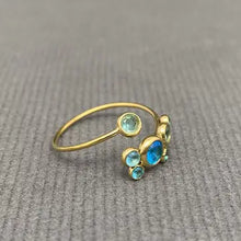 Colored Zirocn Inlaid Ring - 18k Gold Plated