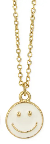 All Smiles Pastel Happy Face Necklace - White