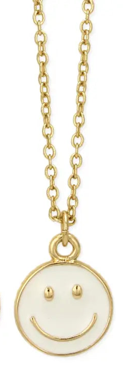 All Smiles Pastel Happy Face Necklace - White