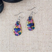 Alcohol Ink Stainless Steel Small Teardrop Earrings