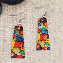 Alcohol Ink Copper & Stainless Steel Medium Trapezoid Earrings