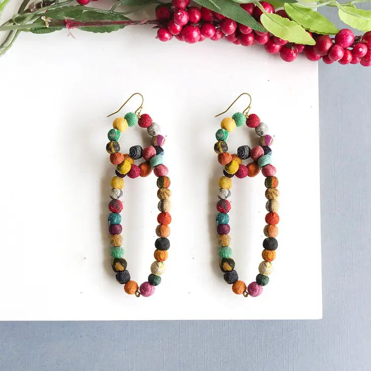 Linked Kantha Earrings