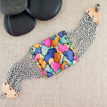 Alcohol Ink Copper & Multi-Chain Large Bracelet