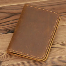 Genuine Leather Handmade Bifold Wallet - Brown