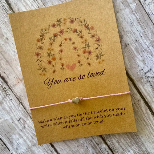 You Are So Loved Wish Bracelet - Pink