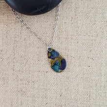 Alcohol Ink Stainless Steel Small Teardrop Necklace