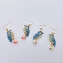 Resin Bird Charm Dangle Earrings
