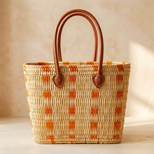 Striped Moroccan Tote with Leather Handles - 3 Colors