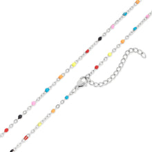 18K Gold PVD Stainless Steel Multi Confetti Chain Necklace - Stainless