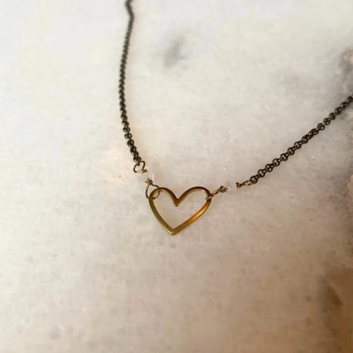 Heart Necklace - Moonstone