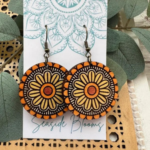 Orange Boho Earrings