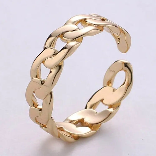 Gold Curb Chain Ring