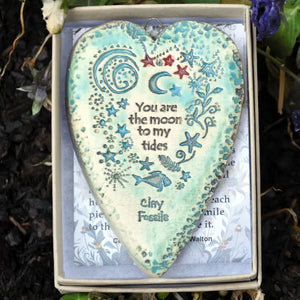 Moon To My Tides - Pottery Ornament